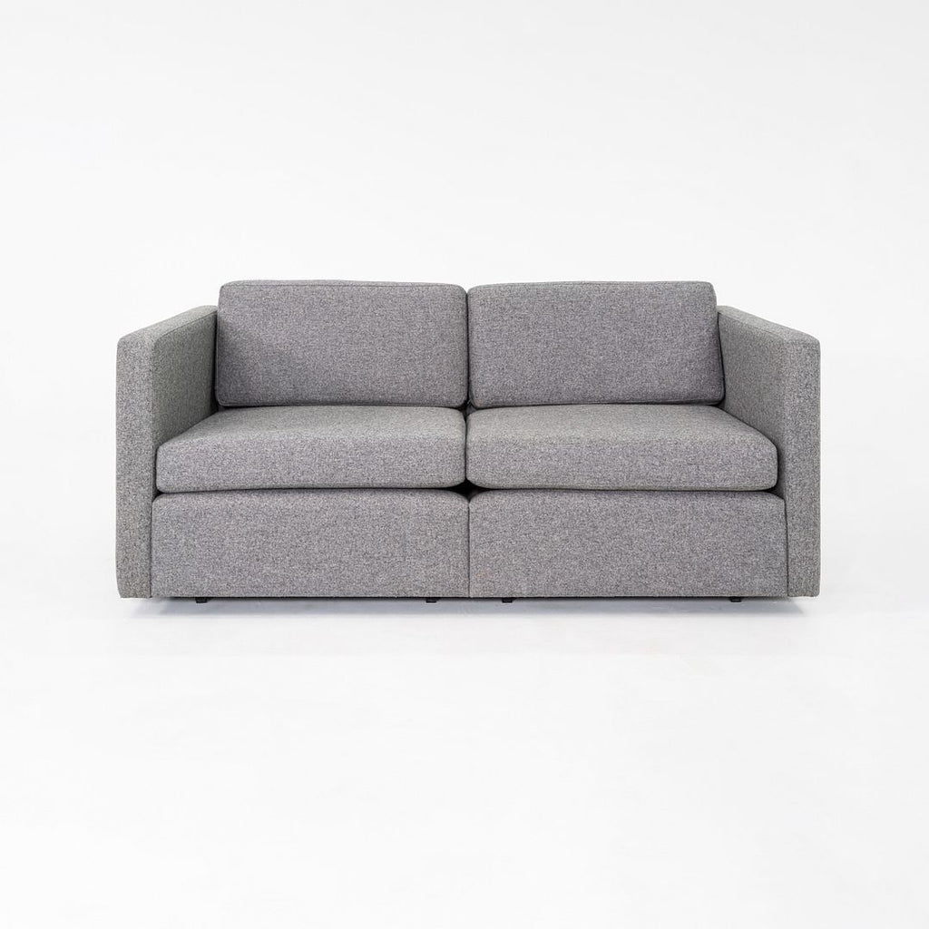 1980s Charles Pfister Knoll Loveseat / Two Seat Sofa Upholstered in Grey Fabric