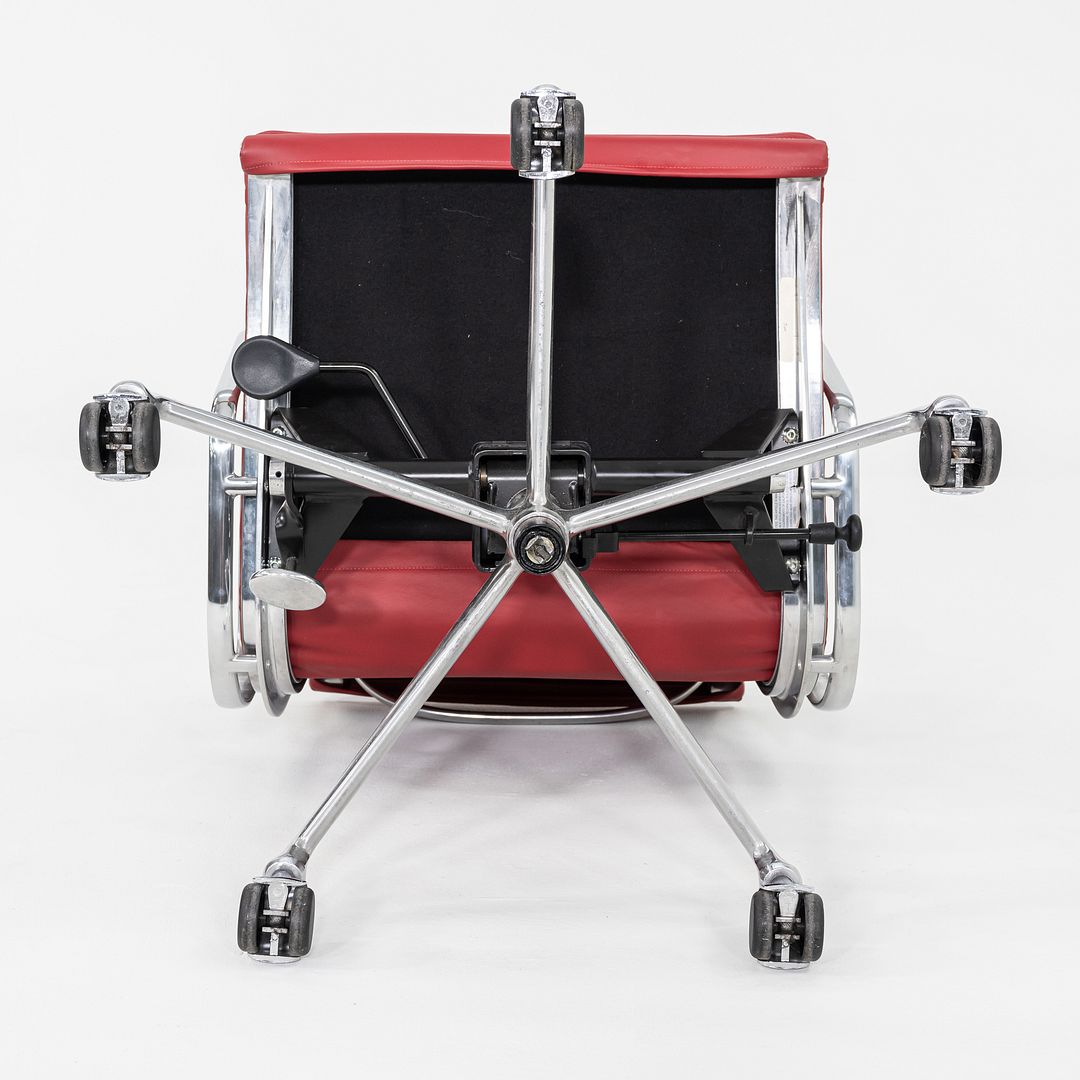 SOLD 2010s Herman Miller Eames Soft Pad Management Desk Chair Red Leather Upholstery