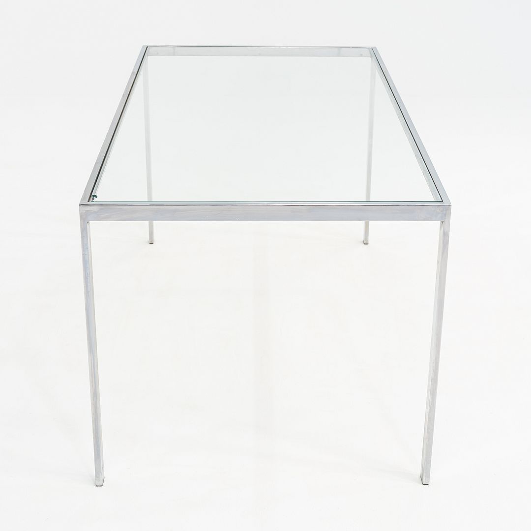 1970s Steel and Glass Dining Table Attributed to Jacob Epstein for Cumberland