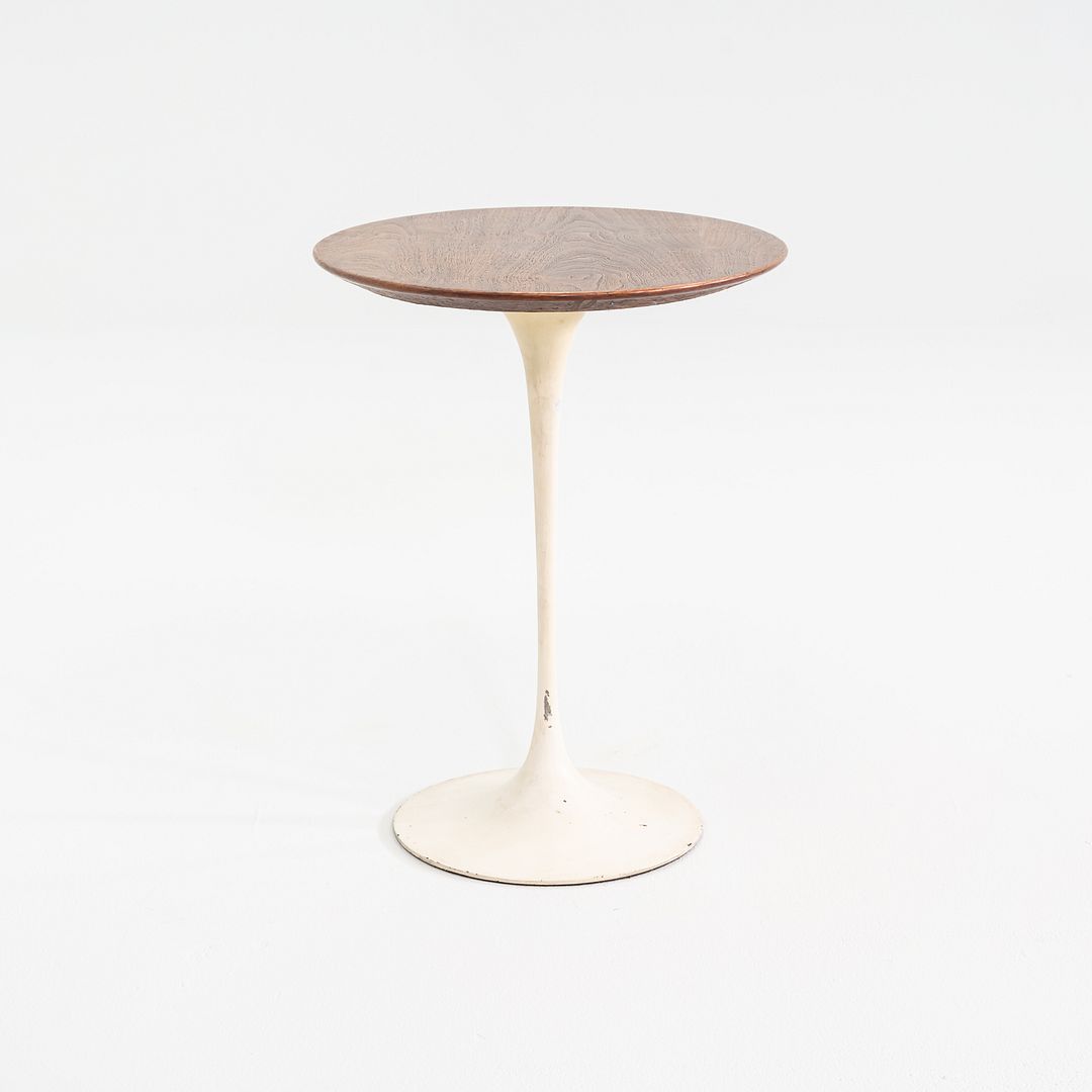C. 1959 Eero Saarinen for Knoll Oval Tulip Pedestal Side Table w/ Walnut Top