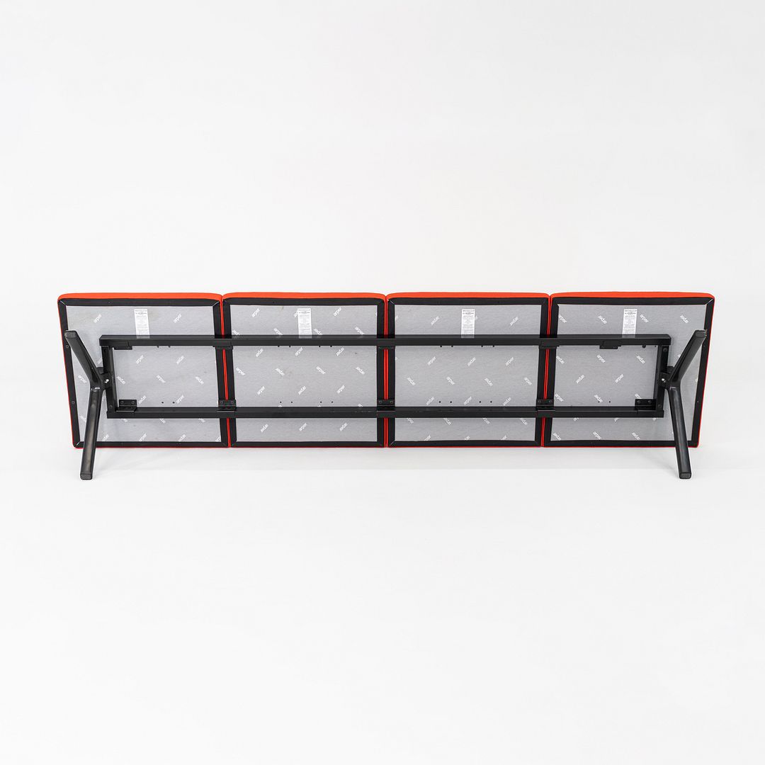2020s Ichiro Iwasaki for Arper Four Seat Kiik Bench Upholstered in Orange Fabric
