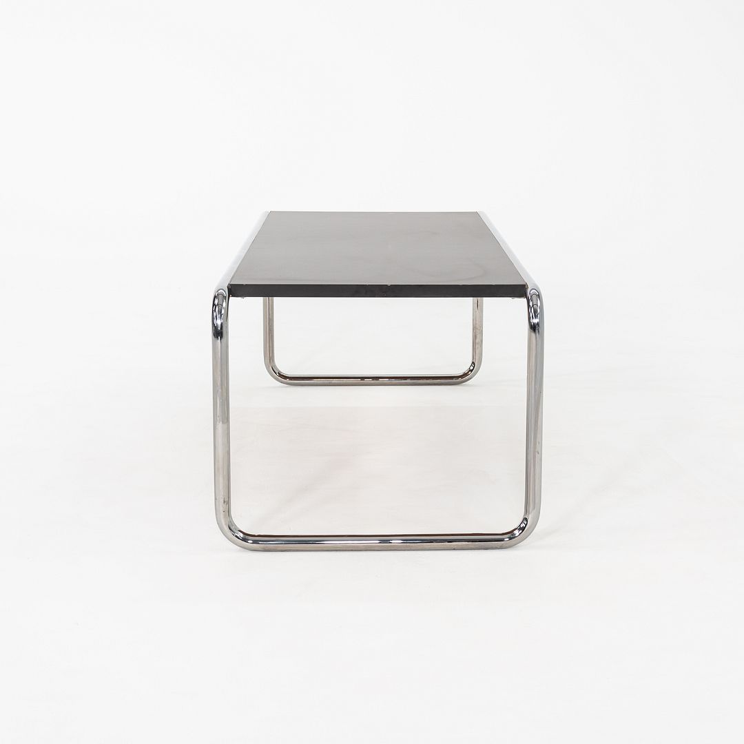 1990s Marcel Breuer for Thonet Laccio Coffee Table Black Laminate w/ Steel Frame