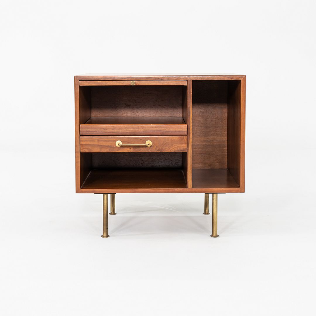 1970s Jens Risom Design 27 inch Cabinet / Nightstand in Walnut w/ One Drawer