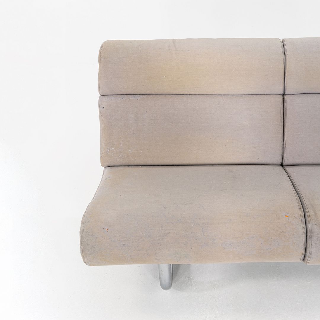 C. 1970s Richard Schultz Design Prototype Loveseat Sofa Tubular Polished Steel