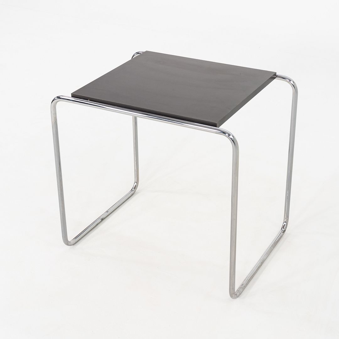 1990s Marcel Breuer Thonet Laccio Tall Side / End Table Black Laminate 2x Avail