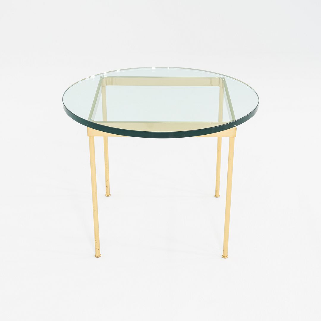 1970s Bronze and Glass Side Table Attributed to Ward Bennett 30 Inch Diameter