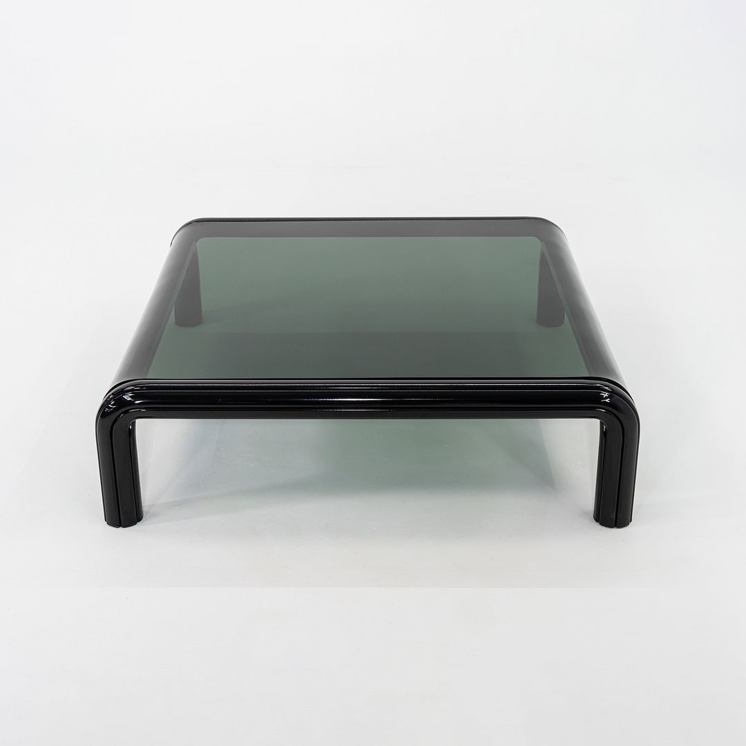 1970s Gae Aulenti for Knoll Orsay Coffee Table with Black Glass Top 44" inches