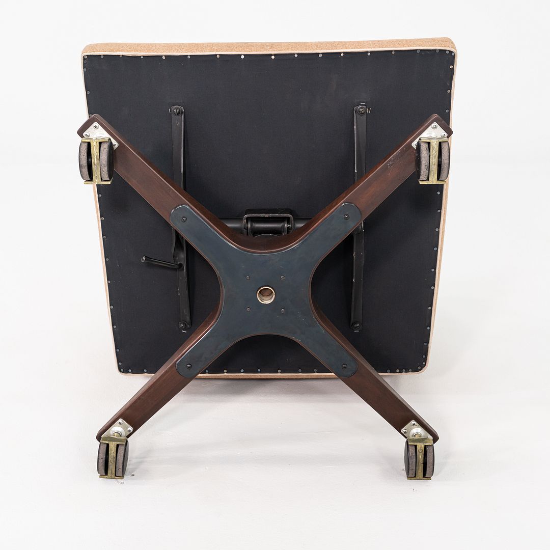 1960s Executive Desk Chair by Edward Wormley for Dunbar Tan Fabric with Piping