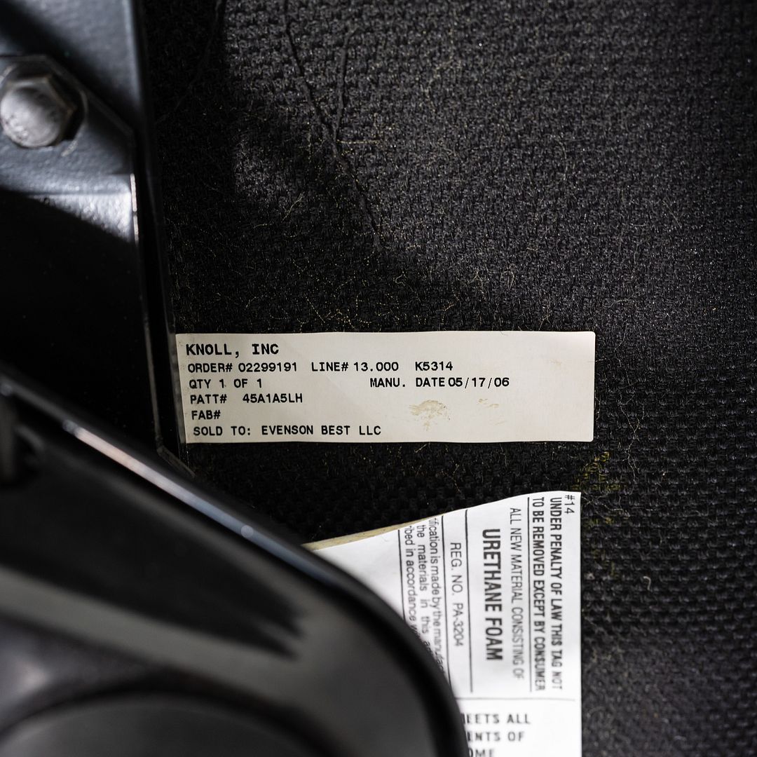 2006 Richard Sapper for Knoll Management Desk Chair w/ Black Fabric Upholstery