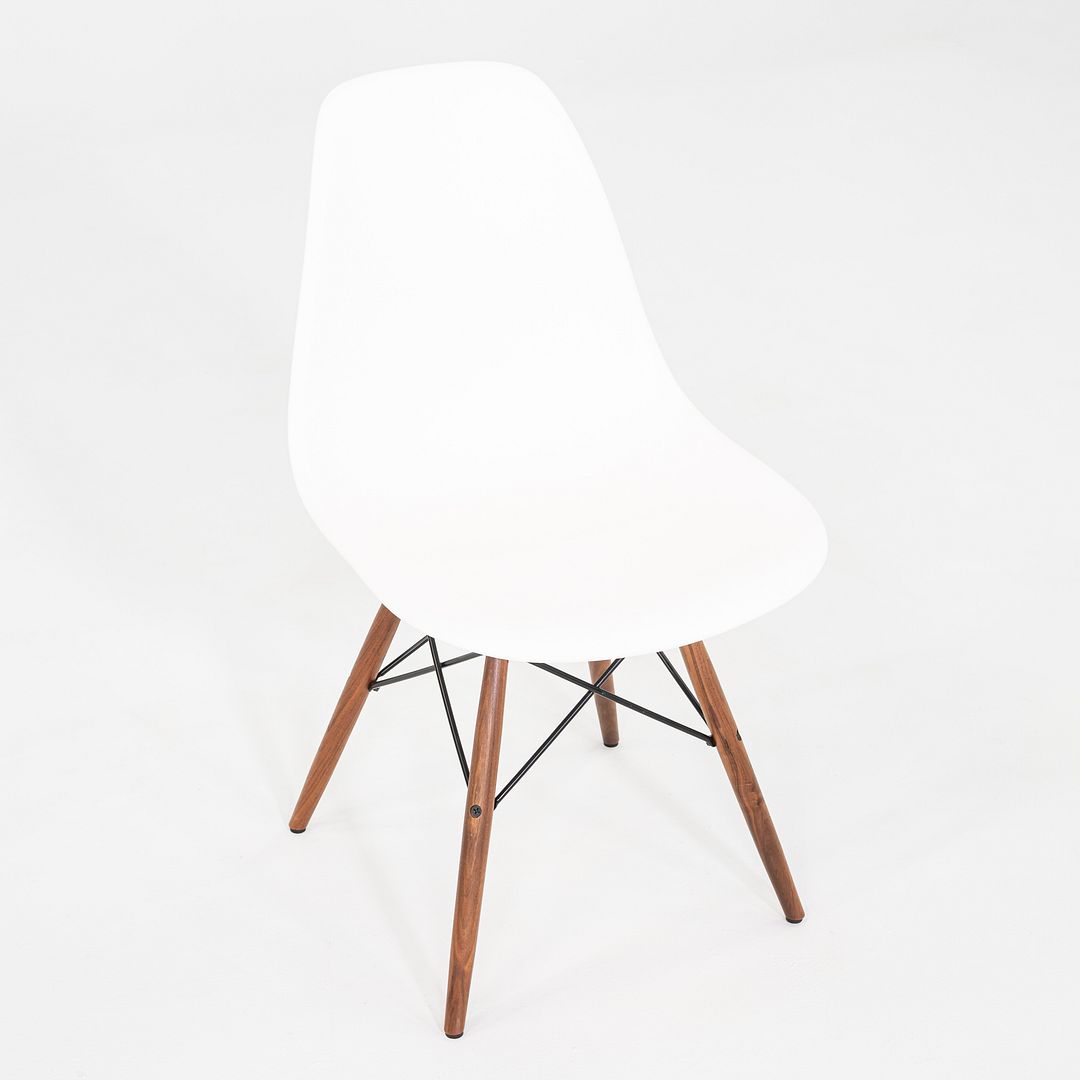 2021 Herman Miller Eames DSW Dining Side Chair in White w/ Walnut Base 4x Avail