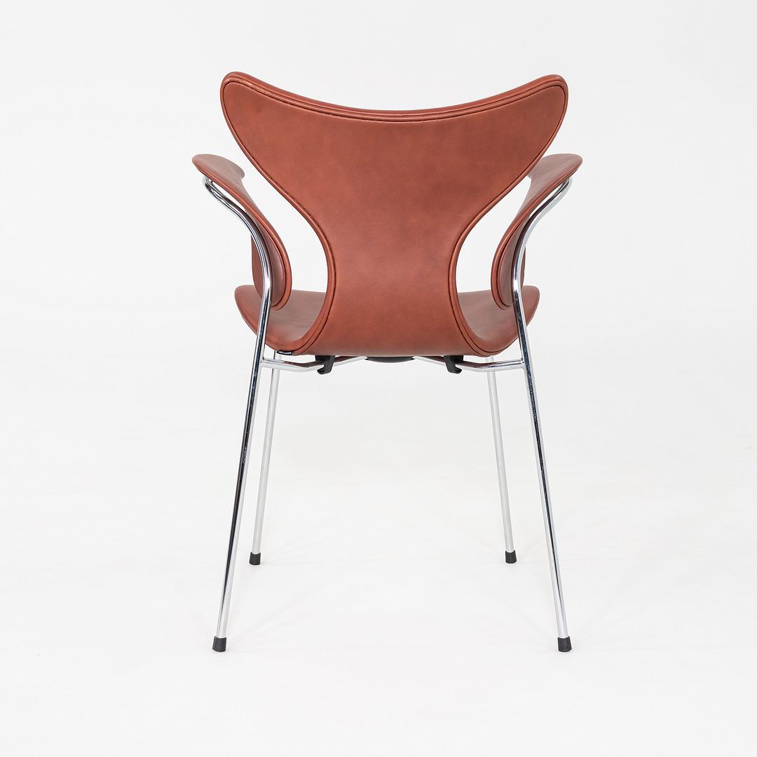 2022 Arne Jacobsen for Fritz Hansen Lily Arm Chair in Chestnut Grace Leather