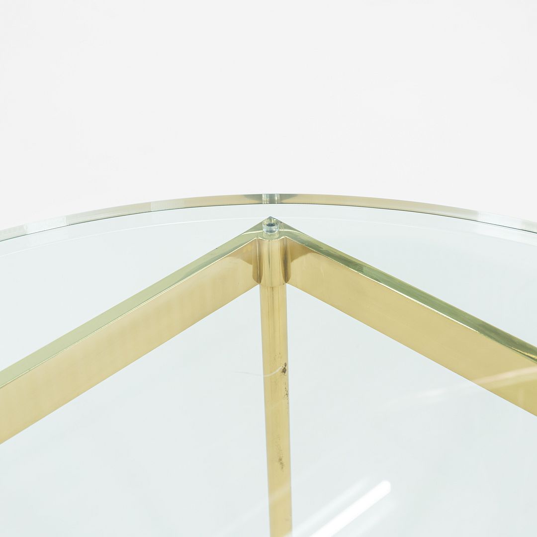 1970s Bronze and Glass Side Table Attributed to Ward Bennett 30 Inch Diameter