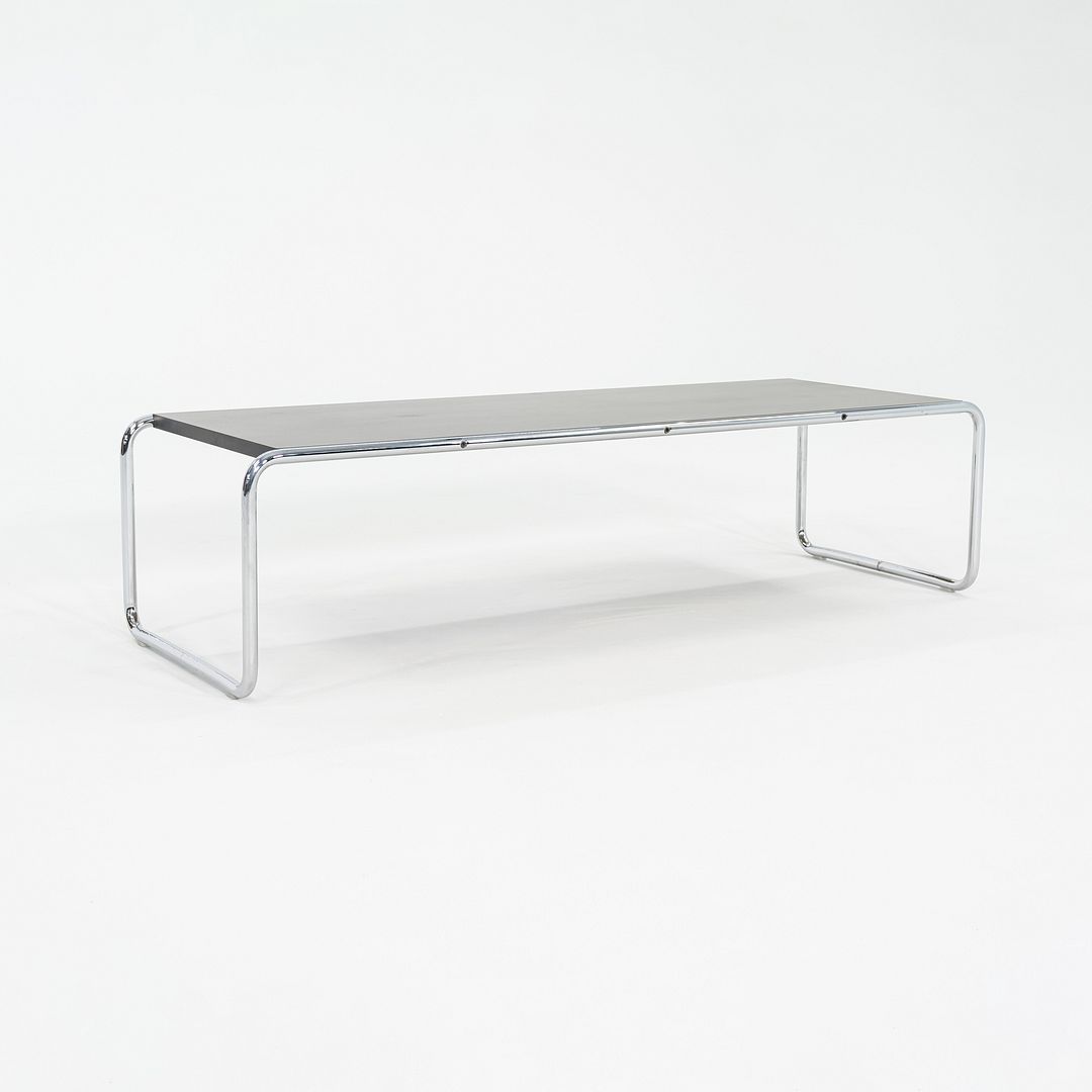 1970s Marcel Breuer for Knoll Laccio Coffee Table with Black Laminate Tabletop