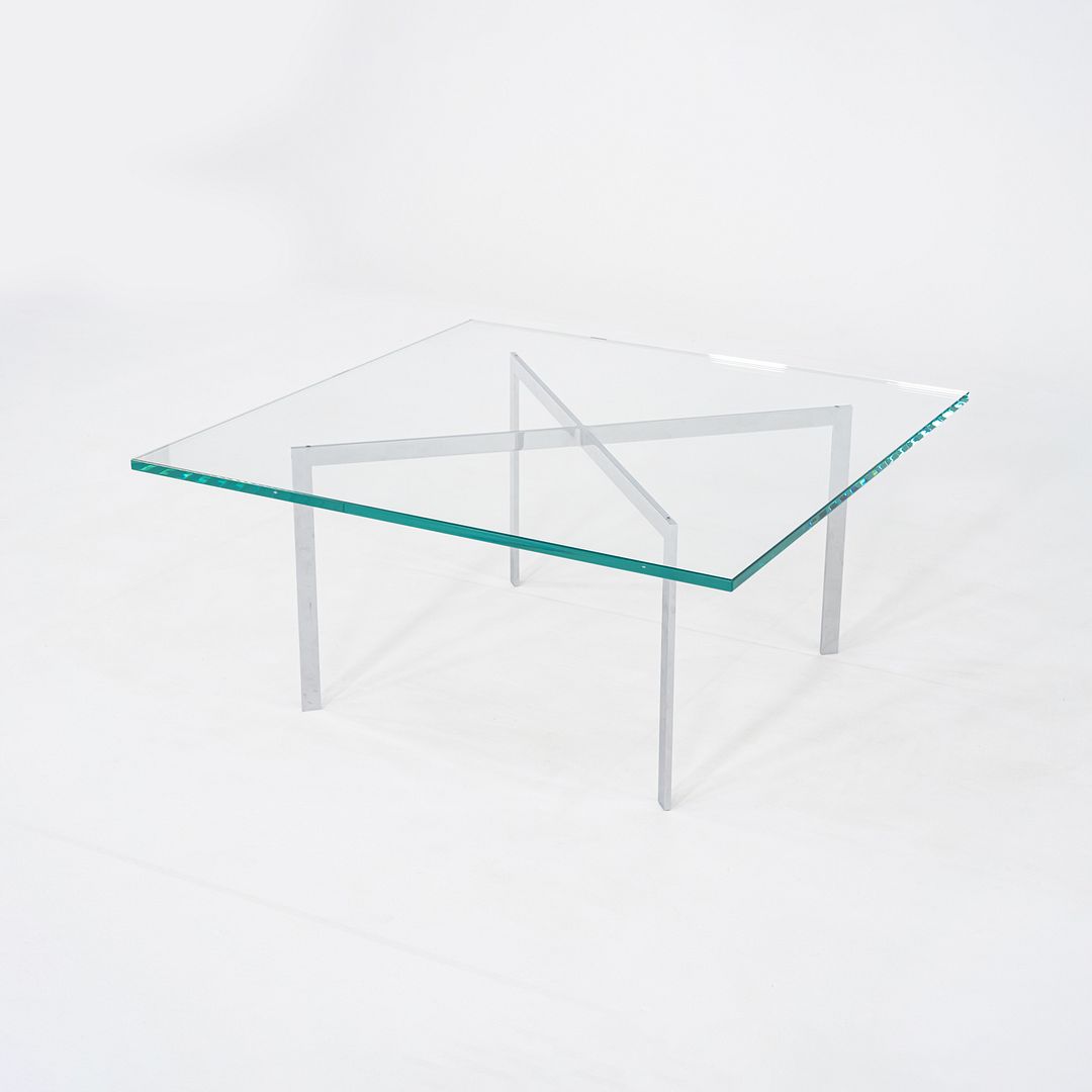 2000s Mies van der Rohe for Knoll Barcelona Coffee Table Chromed Steel and Glass