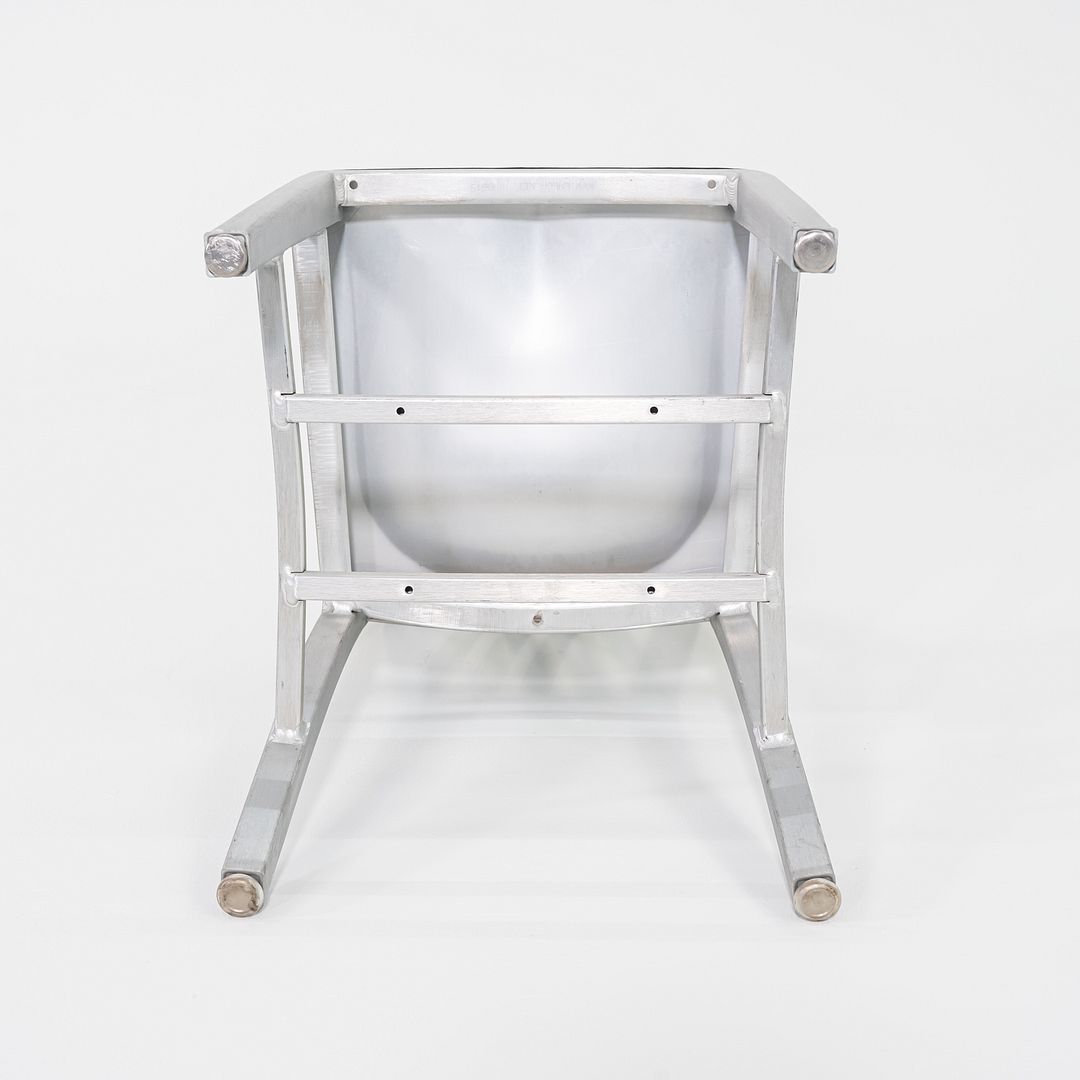 2010s Emeco 1006 Navy Dining Chair Aluminum with Black Seat Pad 35x Available