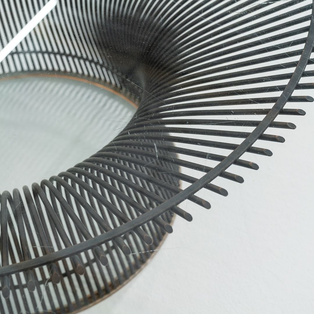 1960s Warren Platner Knoll Coffee Table with Glass Top and Bronze Base 42 Inches