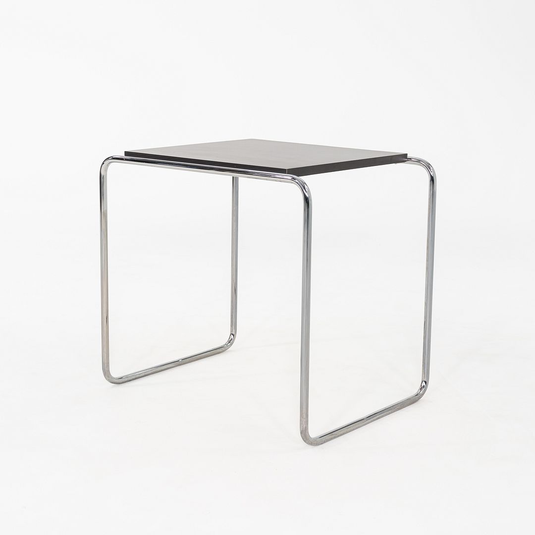 1990s Marcel Breuer Thonet Laccio Tall Side / End Table Black Laminate 2x Avail