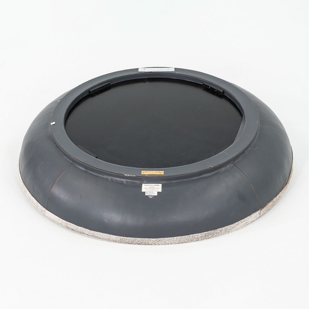 2020s Studio A Home of Dallas Texas Metro Round Mirror with Hair On Hide 42"