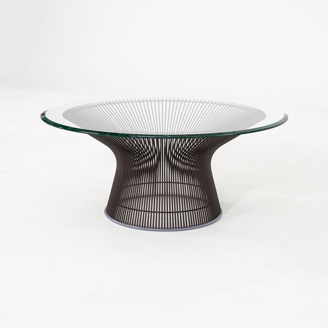 SOLD 2018 Warren Platner for Knoll Coffee Table with 36"Glass Top and Bronze Base