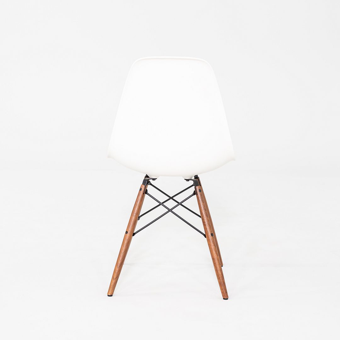 2021 Herman Miller Eames DSW Dining Side Chair in White w/ Walnut Base 4x Avail