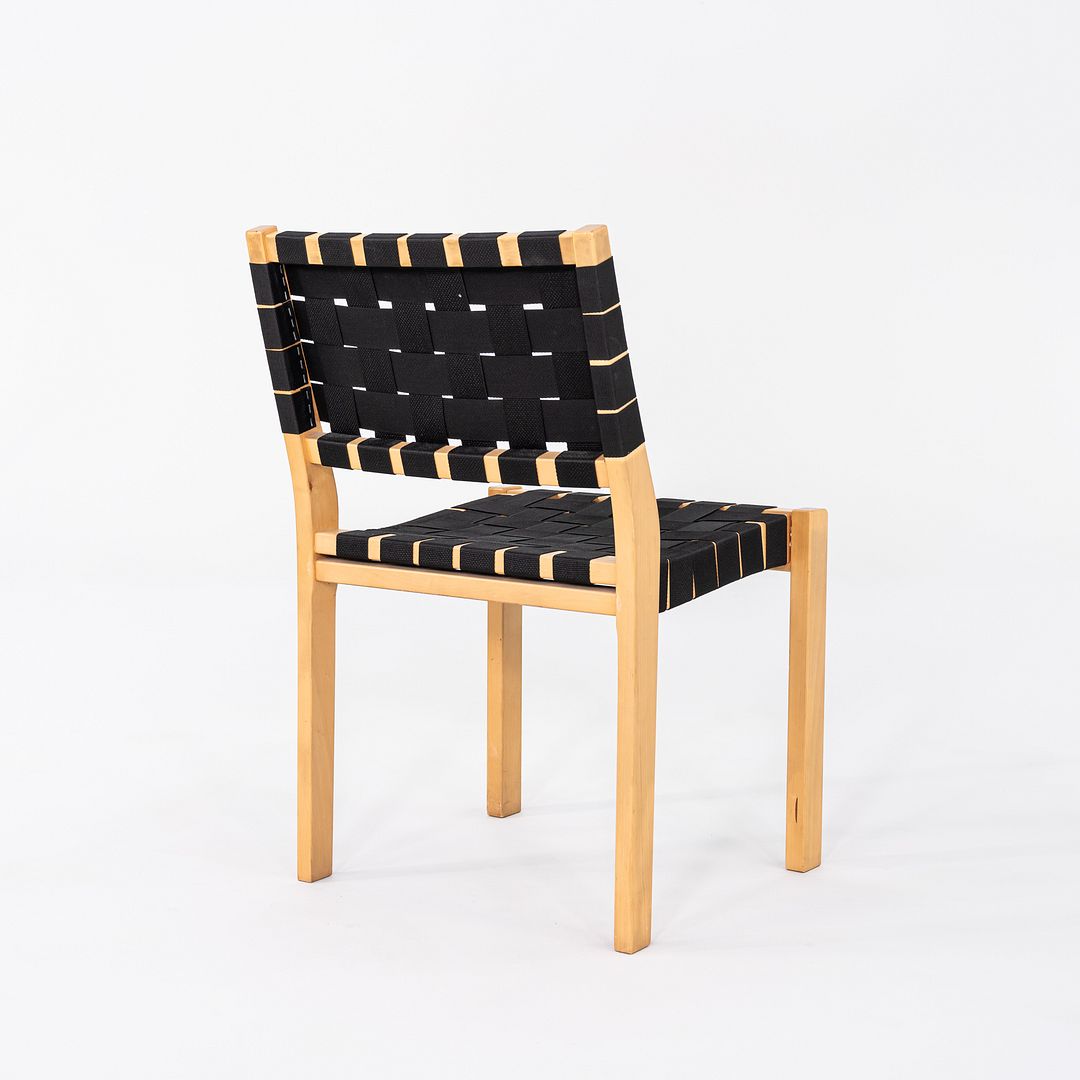 C. 2000s Set of Four Alvar & Aino Aalto for Artek 611 Stacking Dining Chairs with Black Webbing