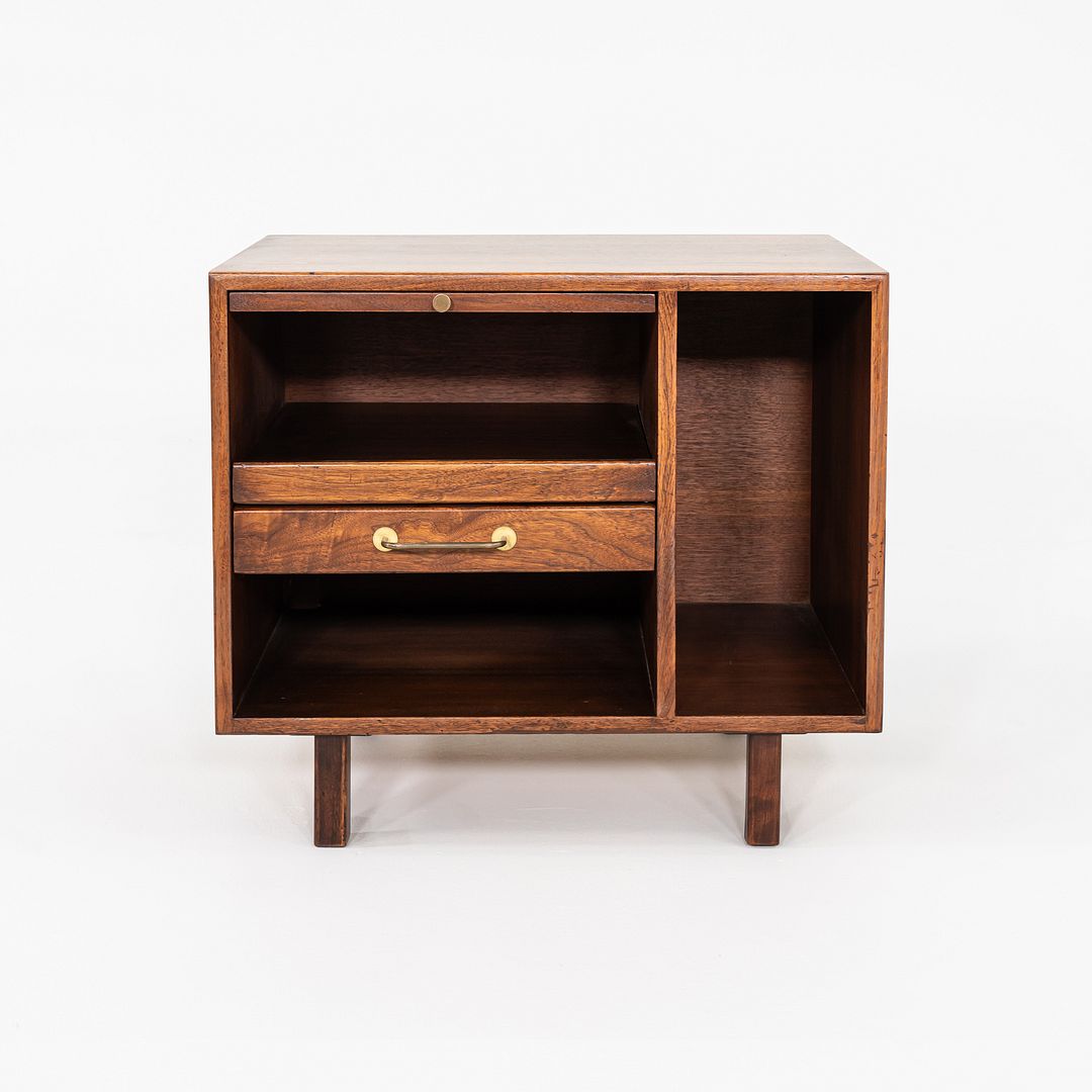 1970s Jens Risom Design 27 inch Cabinet / Nightstand in Walnut w/ One Drawer