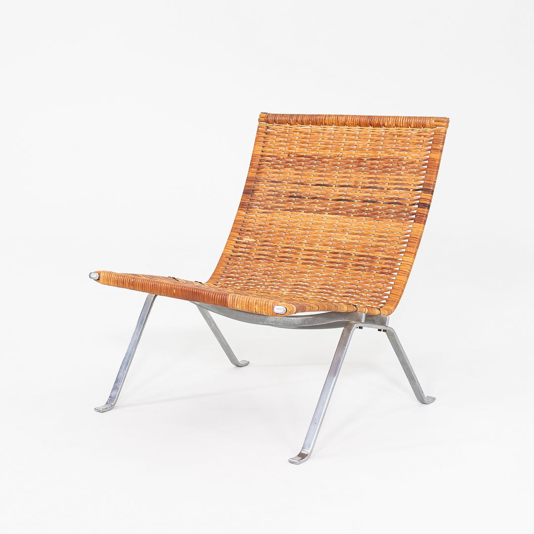 SOLD 1960s Pair of Poul Kjaerholm for E. Kold Christensen PK 22 Wicker Lounge Chairs