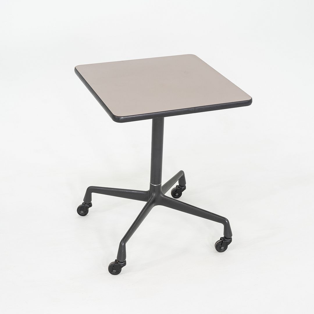 1980s Herman Miller Eames Rolling Side Table on Universal Base with Laminate 20"