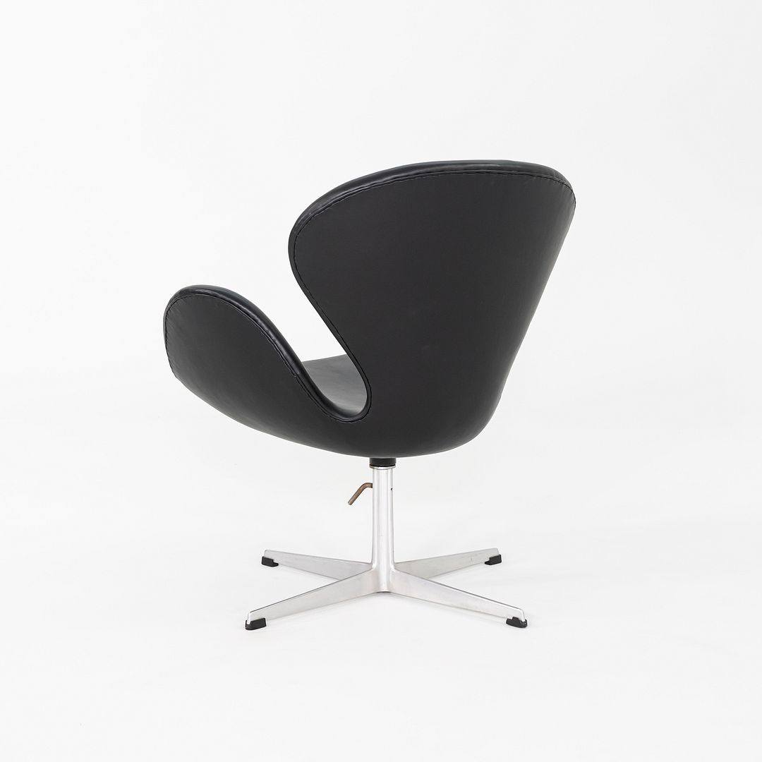 1960s Arne Jacobsen for Fritz Hansen Swan Chair in Black Leather 4x Available