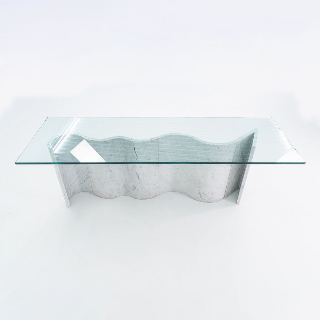 1992 Massimo and Lella Vignelli for Casigliani White Marble Dining Table 33"x91"