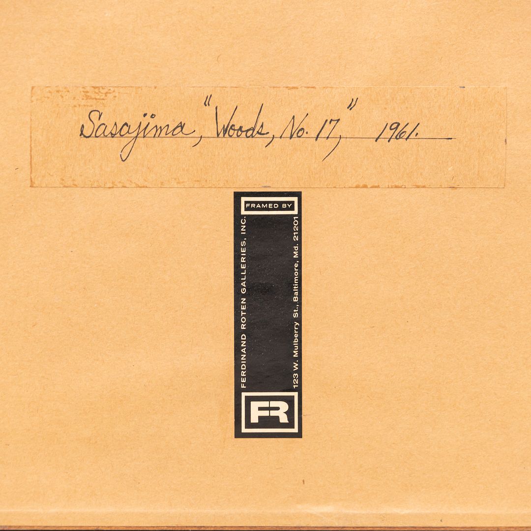 1961 Japanese Monochromatic Mokuhanga Woodblock Framed Print by Kihei Sasajima