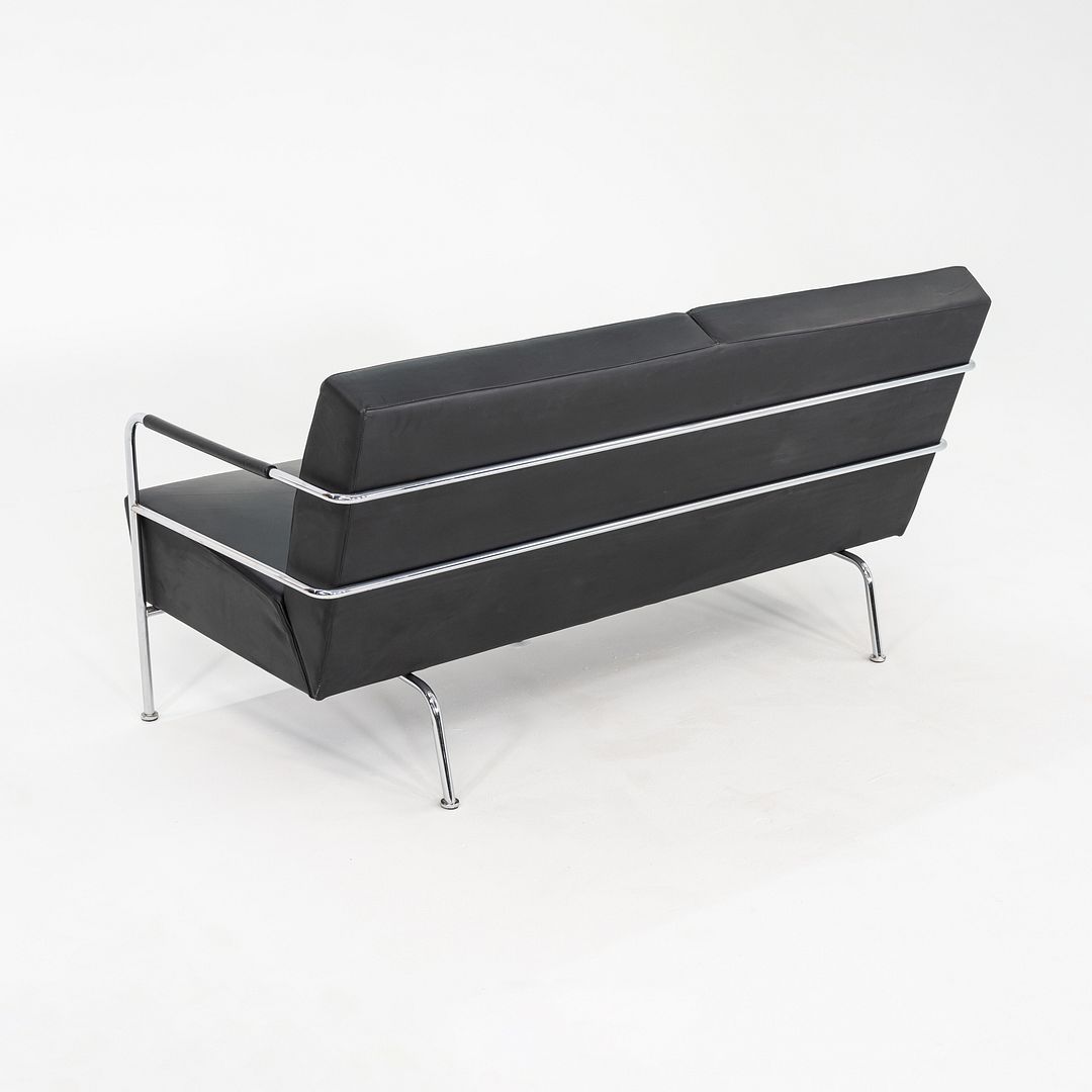 1990s Gunilla Allard for Lammhults Cinema Sofa / Loveseat Steel & Black Leather