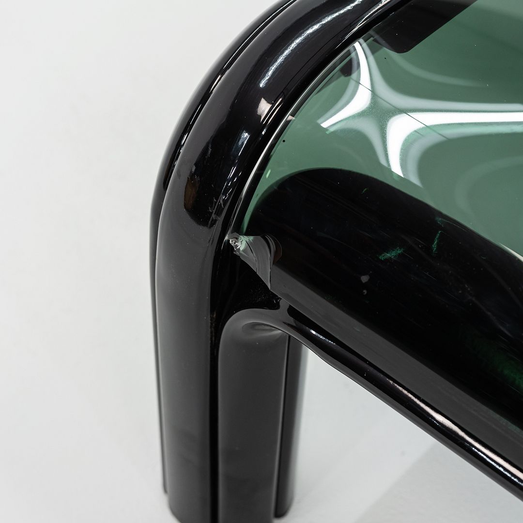 1970s Gae Aulenti for Knoll Orsay Coffee Table with Black Glass Top 44" inches