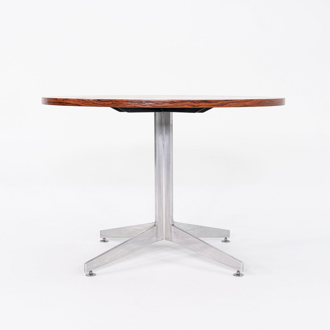 1960s Ward Bennett for Brickel Associates Rosewood and Aluminum Dining Table 42 inch