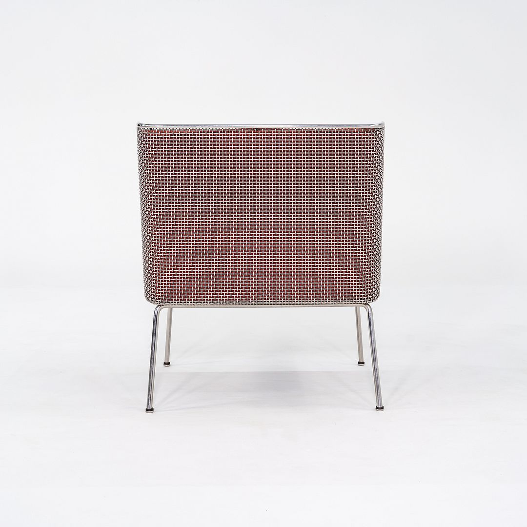 1957 Davis Allen of SOM for Inland Steel Lounge Chair made by Treitel Gratz in Steel Mesh and Jack Lenor Larsen Orange Fabric.