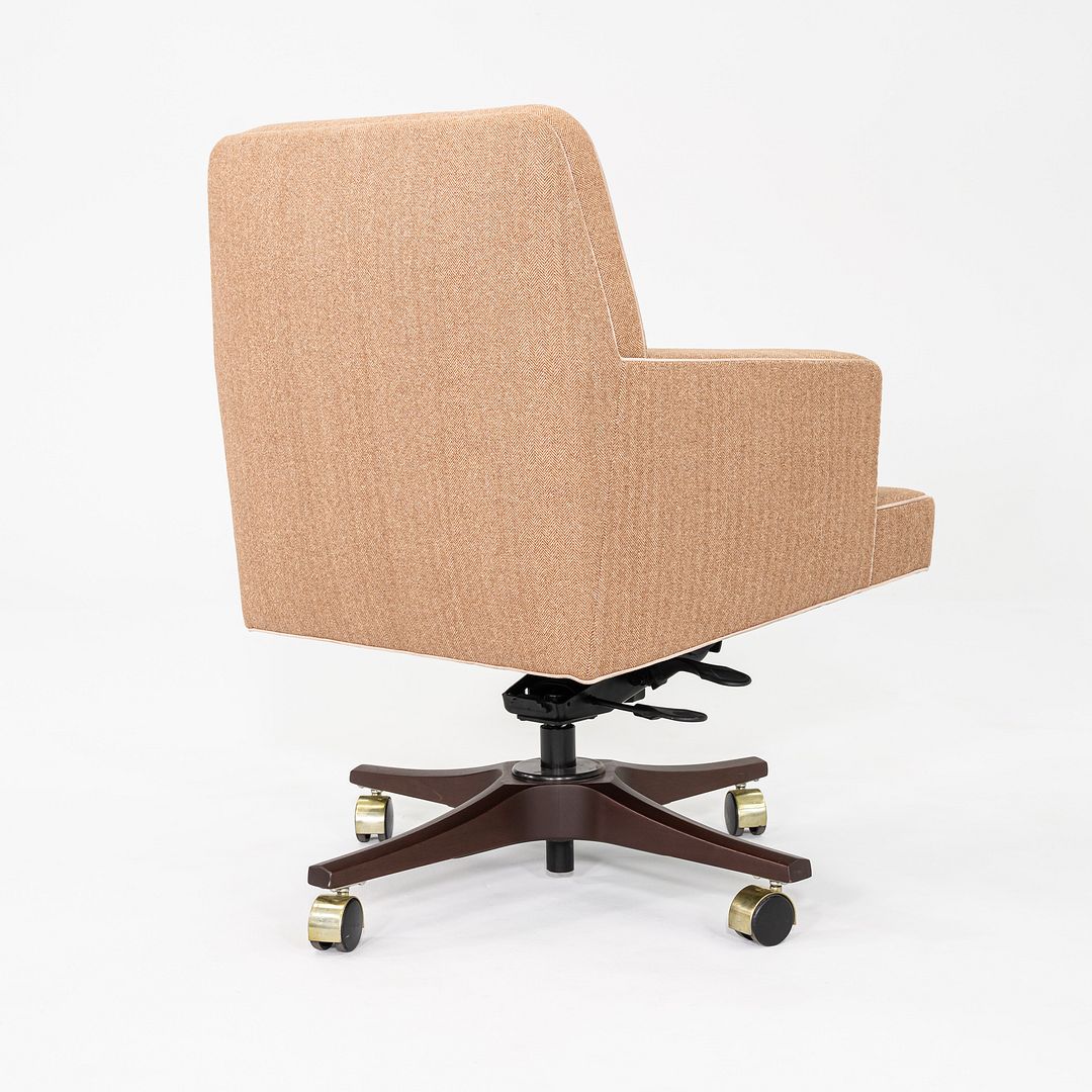 1960s Executive Desk Chair by Edward Wormley for Dunbar Tan Herringbone Fabric