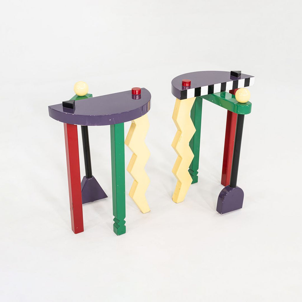 1990s Pair of Postmodern Memphis-Style Tables Designed by Thor Design Studio