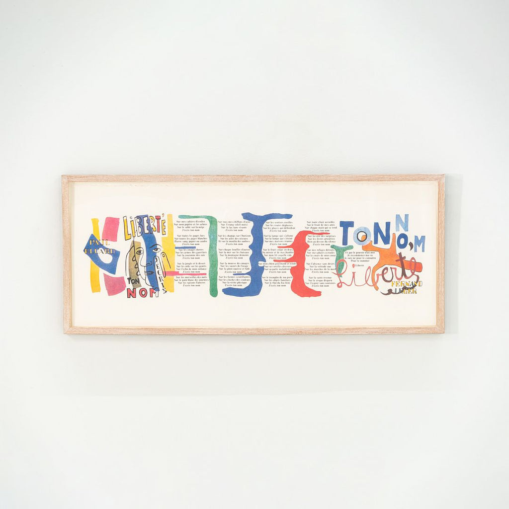 Liberte Poeme-Objet Silkscreen Print Fernand Leger Illustration Paul Eluard Text