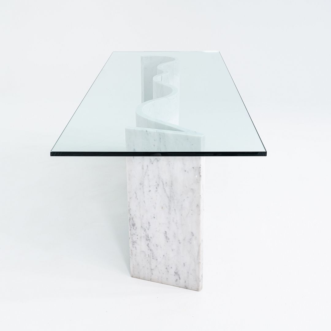 1992 Massimo and Lella Vignelli for Casigliani White Marble Dining Table 33"x91"