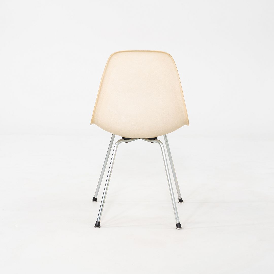 1955 Set of Four Herman Miller Eames Fiberglass DSX Chairs with Chrome H-Bases