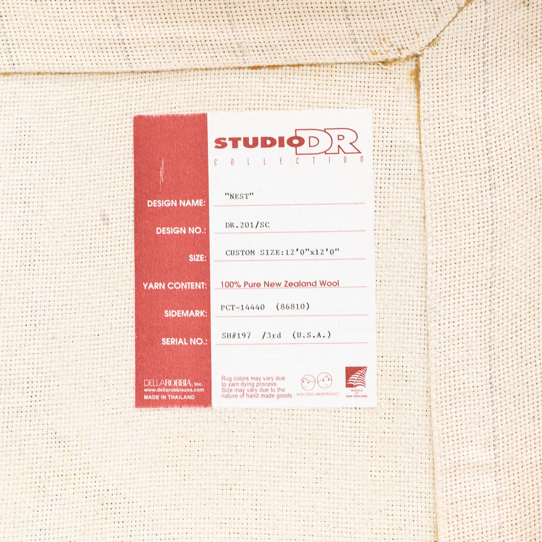 2000s DellaRobbia Studio DR Nest Wool Area Rug 12x12 feet in Warm Wood Tones