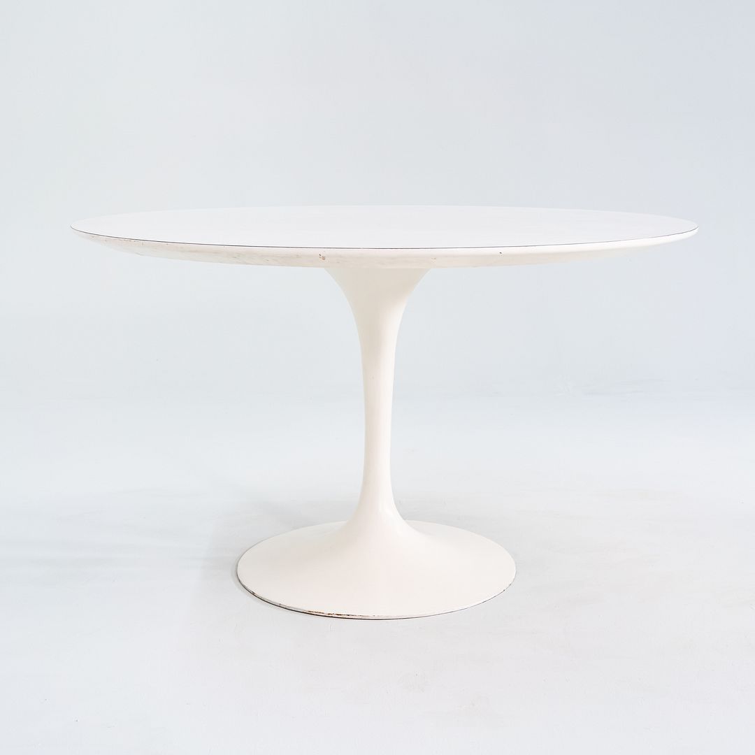 SOLD 1960s Eero Saarinen for Knoll 78x48 inch Oval Tulip Dining Table in White Laminate