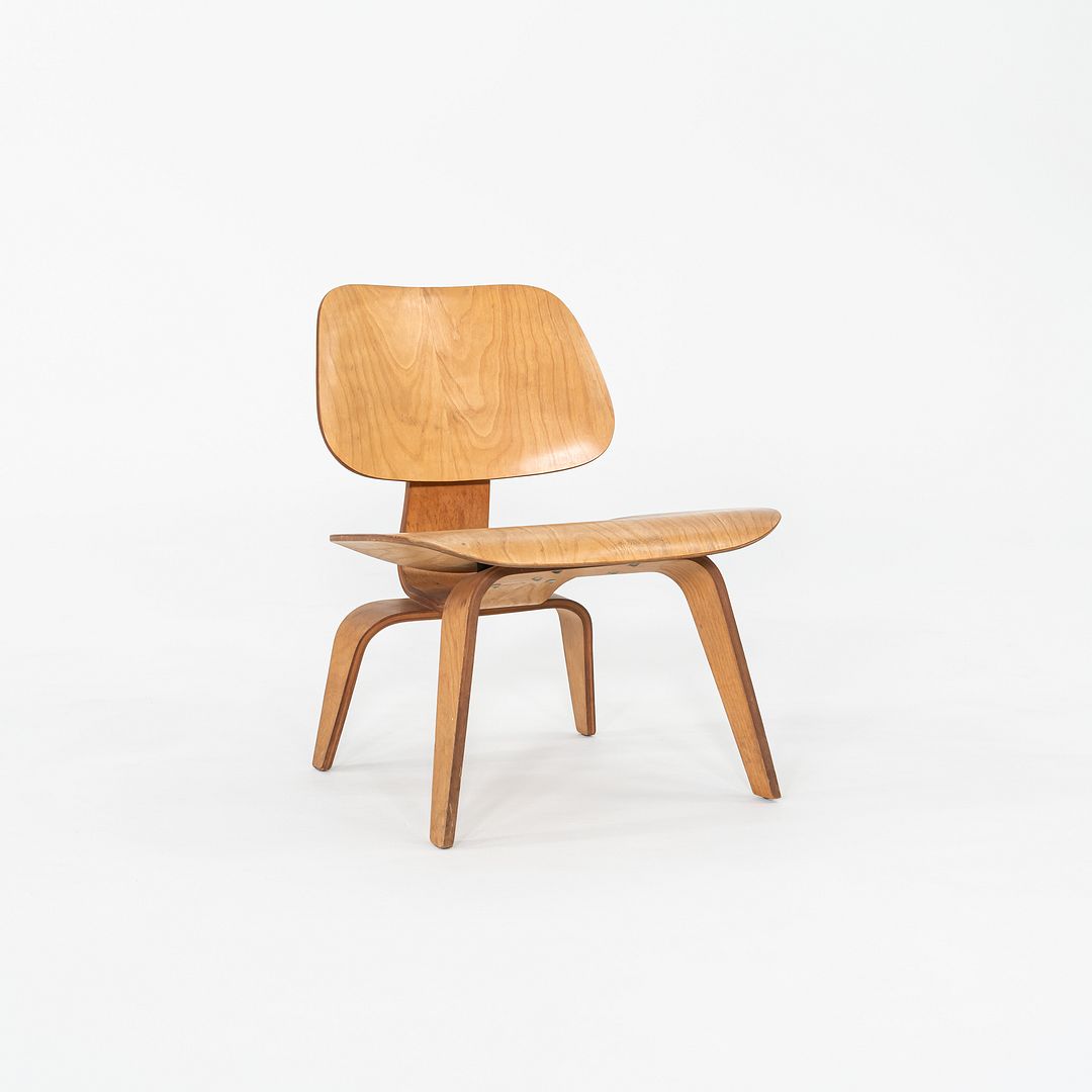 SOLD C. 1951 Pair of Herman Miller Eames LCW Lounge Chair in Calico Ash