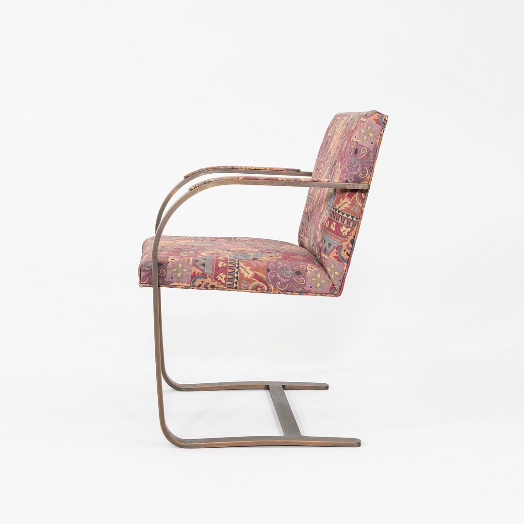 1971 Pair of Mies van der Rohe for Knoll Flat Bar Brno Chairs with Bronze Finish