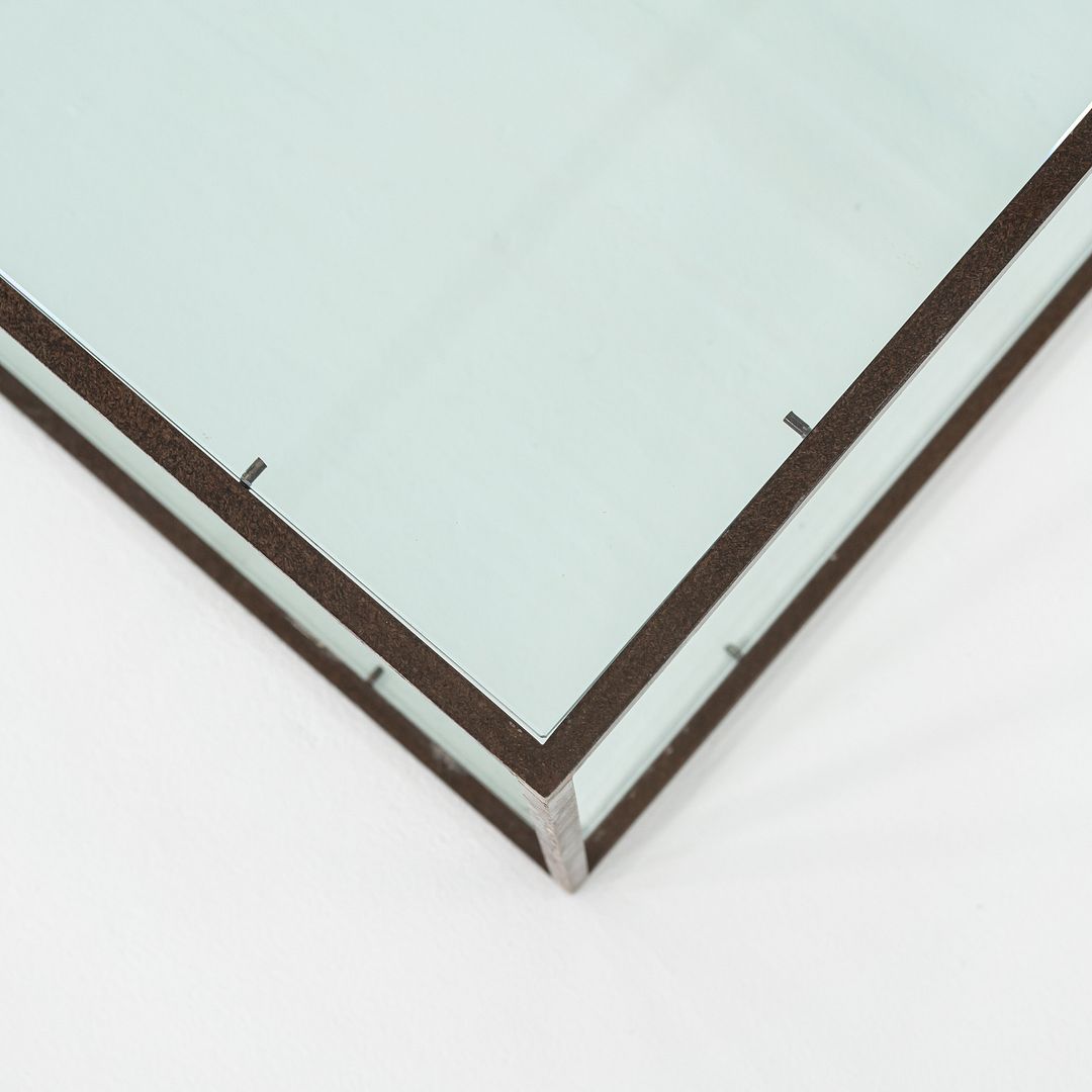 C. 1980 Alberto Coffee Table by Dux of Sweden, Steel Frame with Glass Top, 48"