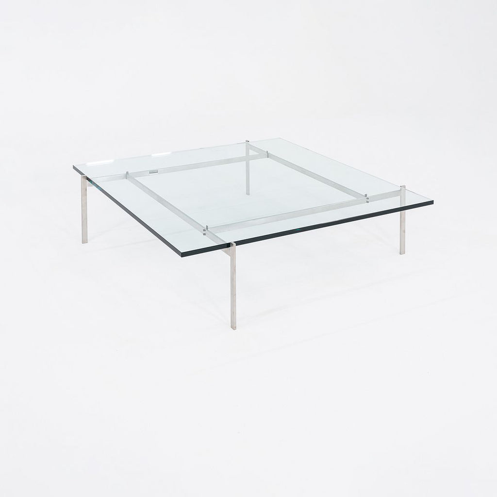 2023 Poul Kjaerholm for Fritz Hansen PK61A Glass & Stainless Coffee Table