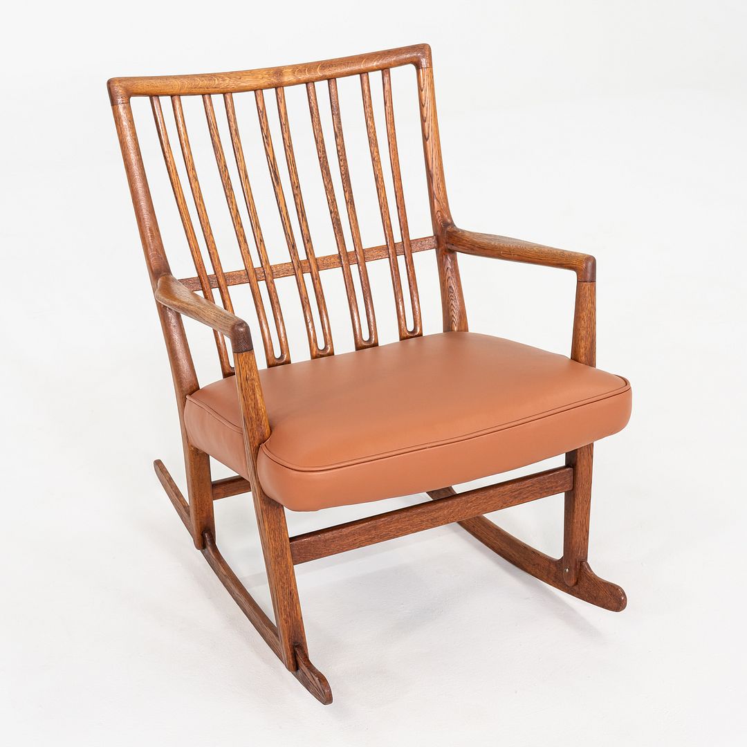 1950s Hans Wegner ML-33 Rocking Chair for Mikael Laursen, Crafted in Solid Oak
