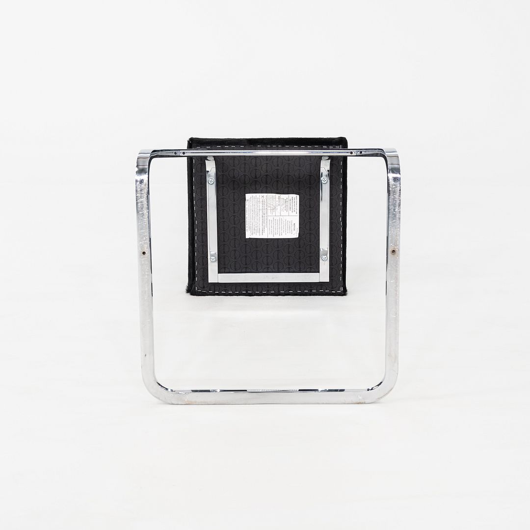 2020s Mies Van Der Rohe for Knoll Four Seasons Bar Stool Hair on Hide 7x Avail