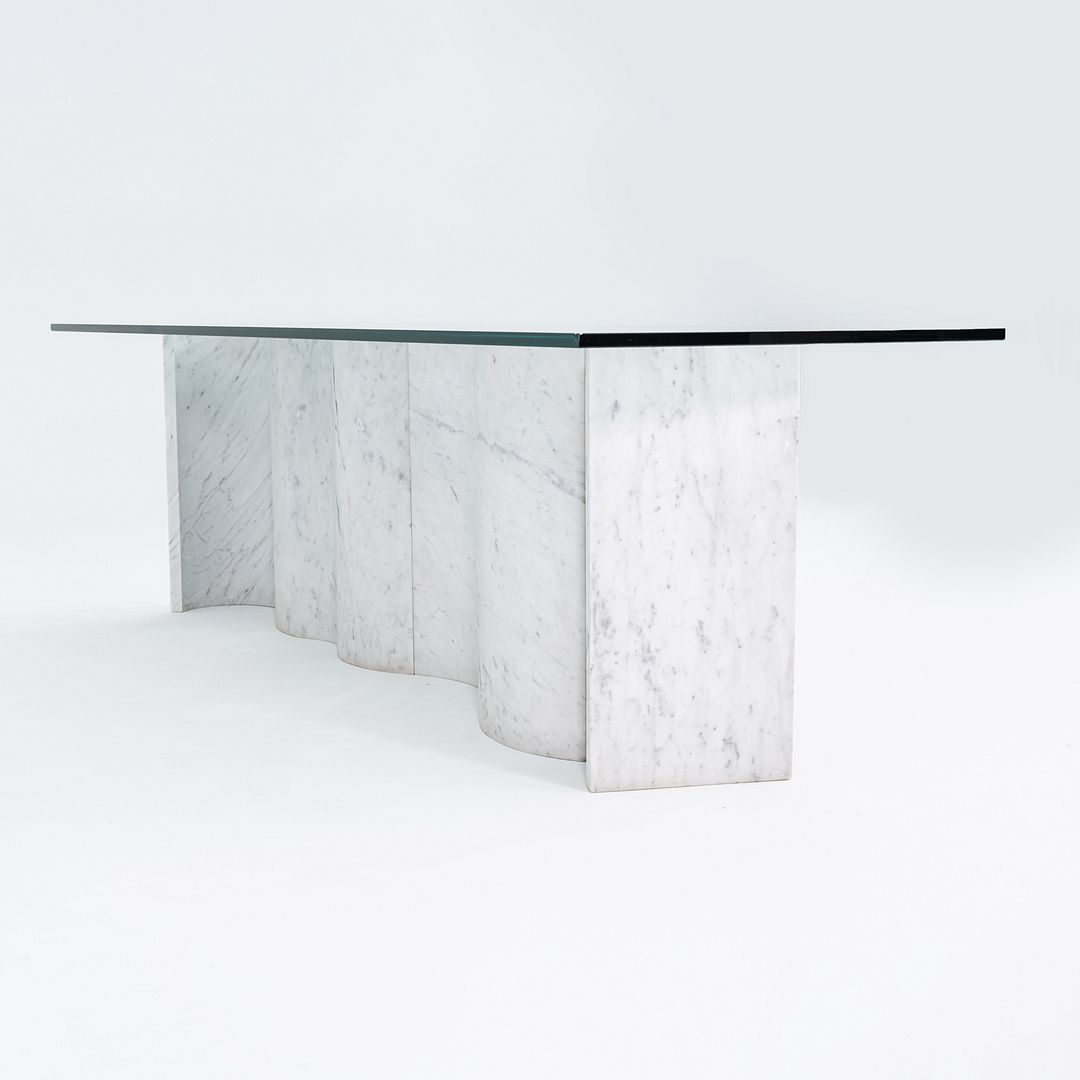 1992 Massimo and Lella Vignelli for Casigliani White Marble Dining Table 33"x91"