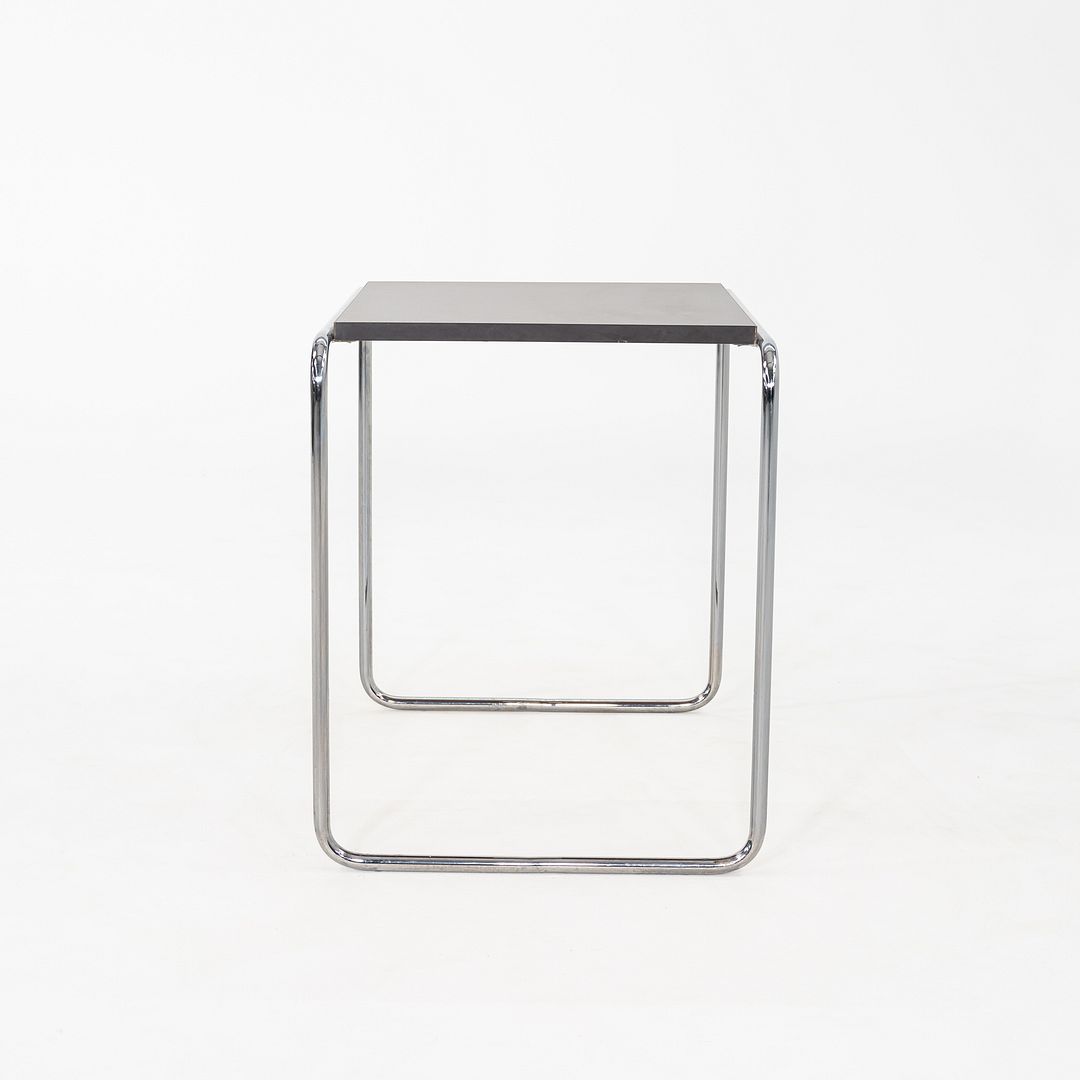 1990s Marcel Breuer Thonet Laccio Tall Side / End Table Black Laminate 2x Avail